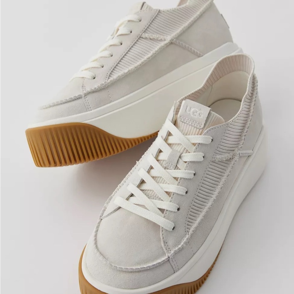 UGG EZ Duzzit Cream Platform Lace-Up Sneakers with Gum Sole sz 10 NEW Sold out - Picture 5 of 5
